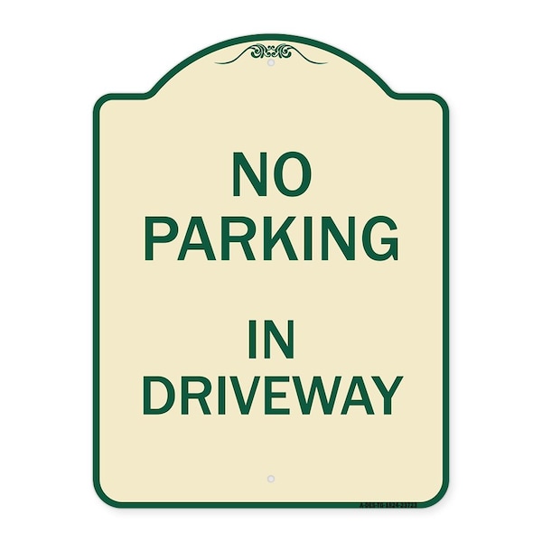 Signmission No Parking in Driveway Heavy-Gauge Aluminum Architectural Sign, 24" x 18", TG-1824-23723 A-DES-TG-1824-23723 - main